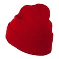 thumbnail image 3 of Hot Pink Diamond Embroidered Long Cuff Beanie - Red OSFM, 3 of 5