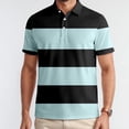 thumbnail image 5 of Men's Polo Shirts Golf Striped Button Up Collared Breathable Short Sleeved Top Performance Stretch Athletic Regular Mens T-Shirts, 5 of 5