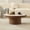 Walnut, variant on 35" Sintered Stone Living Room Coffee Table, Low Coffee Table with MDF Pedestal, Accent Coffee Table with Easy Assembly for Reception Room Apartment, Natural