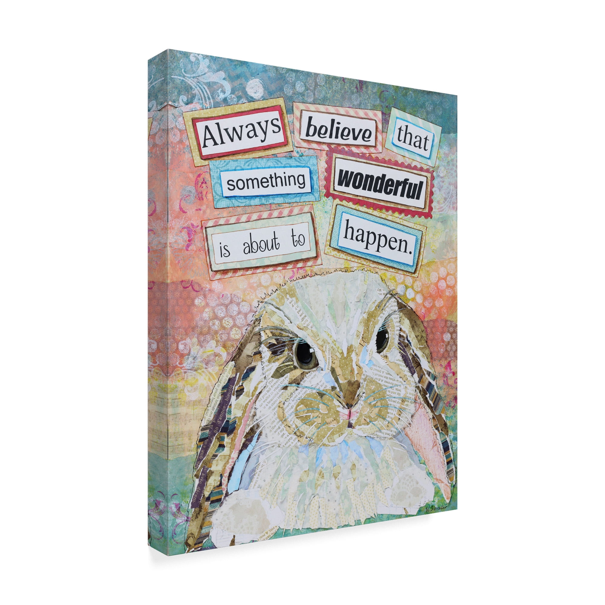 Trademark Fine Art 'E Bunny' Canvas Art by Let Your Art Soar