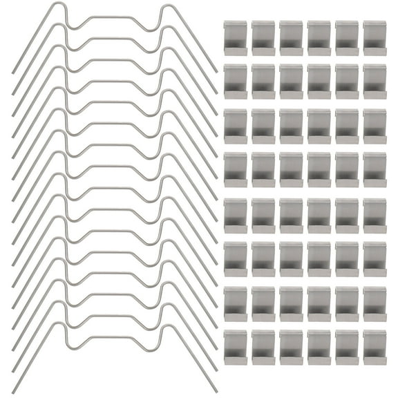 100 Pcs Rod Greenhouse Glass Clamps Greenhouse Accessories 8.3X3.5X0.2CM Silver