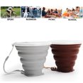 thumbnail image 3 of Faltbare Tasse Silikon, Versenkbare Zusammenklappbare Reisebecher, 270ml Leichtbecher mit Größerem Fassungsvermögen für Camping-Wanderungen Im Freien Ormromra MZQ-0695-1, 3 of 6