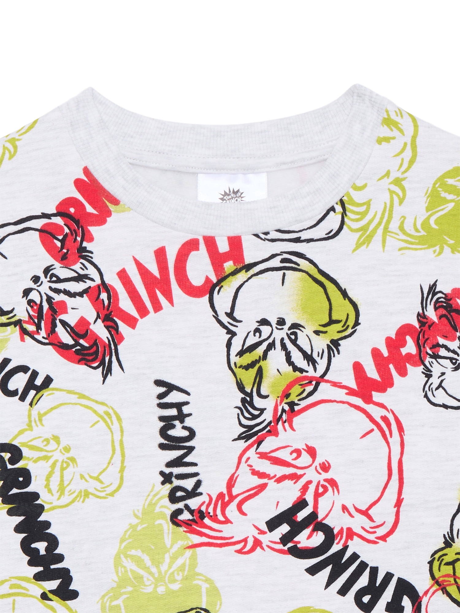 Dr Seuss Painted Grinch Little Boys and Big Boys Graphic Sweatshirt, Sizes 4-18