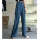 thumbnail image 4 of Pantalones de cintura alta para mujer, pantalones deportivos de color liso, pantalones casuales con colgante de pierna ancha, pantalones de fregona de nueve puntos para mujer, pantalones de mujer, 4 of 6