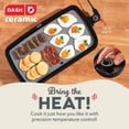 thumbnail image 5 of Nonstick Ceramic Electric Flat Top Griddle 20 x 10.5" Cooking Surface, Precision Temp up to 400°F, Includes Drip Tray & Recipe Guide, 5 of 6