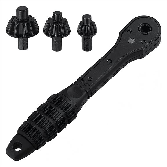 2-In-1 Ratchet Drill Chuck Key Wrench Universal Chuck Key Replacement Tool for Drill for Most Electric Drills,1 x wrench 3 x gear,Black