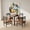 Brown, variant on Barara King Dining Table, Kitchen Dining Table,35 Inch Round Dining Table with Rubber Wood Legs and Marble-textured Veneer Tabletop-White