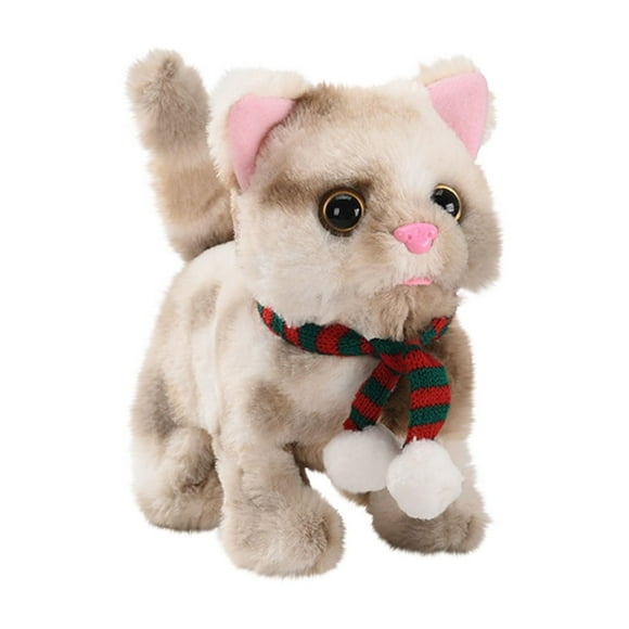 HHBEAUTY Plush Cat Stuffed Animal Interactive Cat Robot Toy, Robotic Cat Barking Meow Kitten, Electronic Cat Pet, Robot Cat Kitty Toy, Animated Toy Cats for Girls Baby Kids