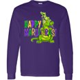 thumbnail image 3 of Inktastic Happy Mardi Gras Big and Little Alligators with Beads Long Sleeve T-Shirt, 3 of 5