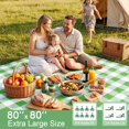 thumbnail image 2 of 2 In 1 Tote Picnic Blanket Greencheck 80''x80'' Large Capacity Outdoor Camping Mat, 2 of 8