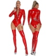 thumbnail image 1 of Catsuit de látex Sailing Sexy de PVC con cremallera frontal, 1 of 4