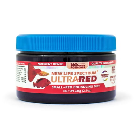 New Life Spectrum UltraRed Color Enhancing Nutrient Dense Fish Food Powder for Small Fish, 60