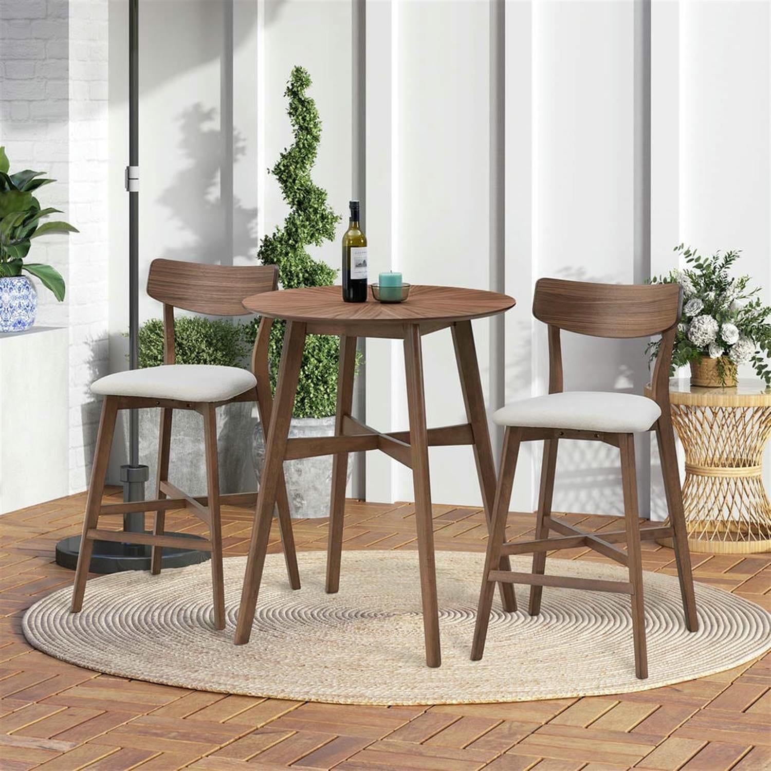 Demi Bonn 41" Counter Height Bar Stools Set of 2, Soft Upholstered Barstools with Back, Kitchen Island Countertop Chairs for Dining Room, Brown