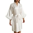 thumbnail image 3 of Hauaitttt Women's Wedding Party Robe Letters Kimono Satin Pyjamas Bridesmaid Bathrobe plus Size Kimonos for Women 4x-5x after Shower Wrap around Towel Womens Light Weight Robe Soft Robes Shower Robes, 3 of 6