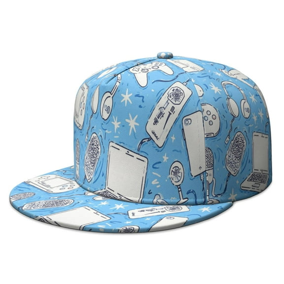 Game Play Snapback Hat Hip Hop Style Colorful Flat Bill Hats Teens Adjustable Baseball Cap for Streetwear Fashion