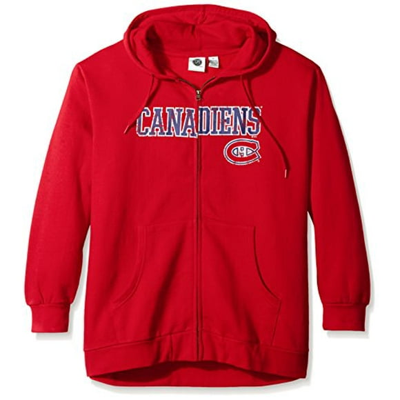Profile Big & Tall NHL Vancouver Canucks Women's Full Zip Hoodie with Distress Word Mark, 1X, Red