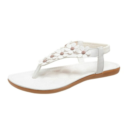 

Fashion Shoes For Women Formal Shoes Lady Girl Sandal Beach Bohemian Flower Decor Solid Flat Sandals