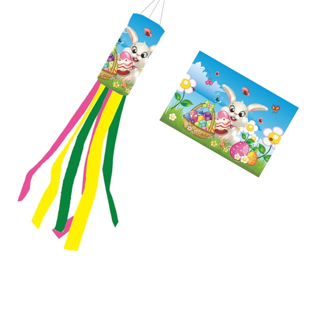 Injueey Manga de viento de Pascua fiesta al aire libre adornar diseño de escena Banner colgante Festival colgante decoración hogar largo Kits de decoración para fiestas Tipo 6