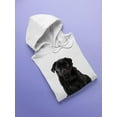 thumbnail image 3 of Sitting Black Pug Hoodie Women -SPIdeals Designs, Female XX-Large, 3 of 4