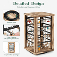 thumbnail image 2 of Sfugno Rotating Earring Stand,4 Tiers Earring Holder Organizer Stand with 192 Earring Tree Holes Rustic Wood Display for Stud Earrings, Hoop Earrings, 2 of 8