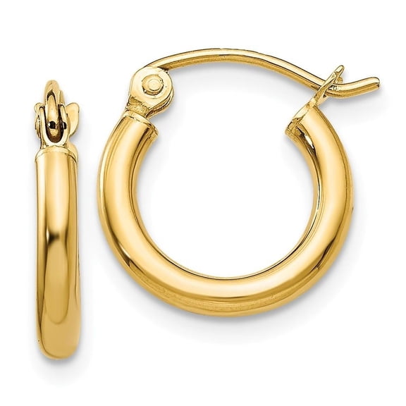 Primal Gold 14K Yellow Gold 2x12mm Tube Hoop Earrings