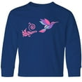 thumbnail image 3 of Inktastic Hummingbird Flying Swirl Long Sleeve Youth T-Shirt, 3 of 5