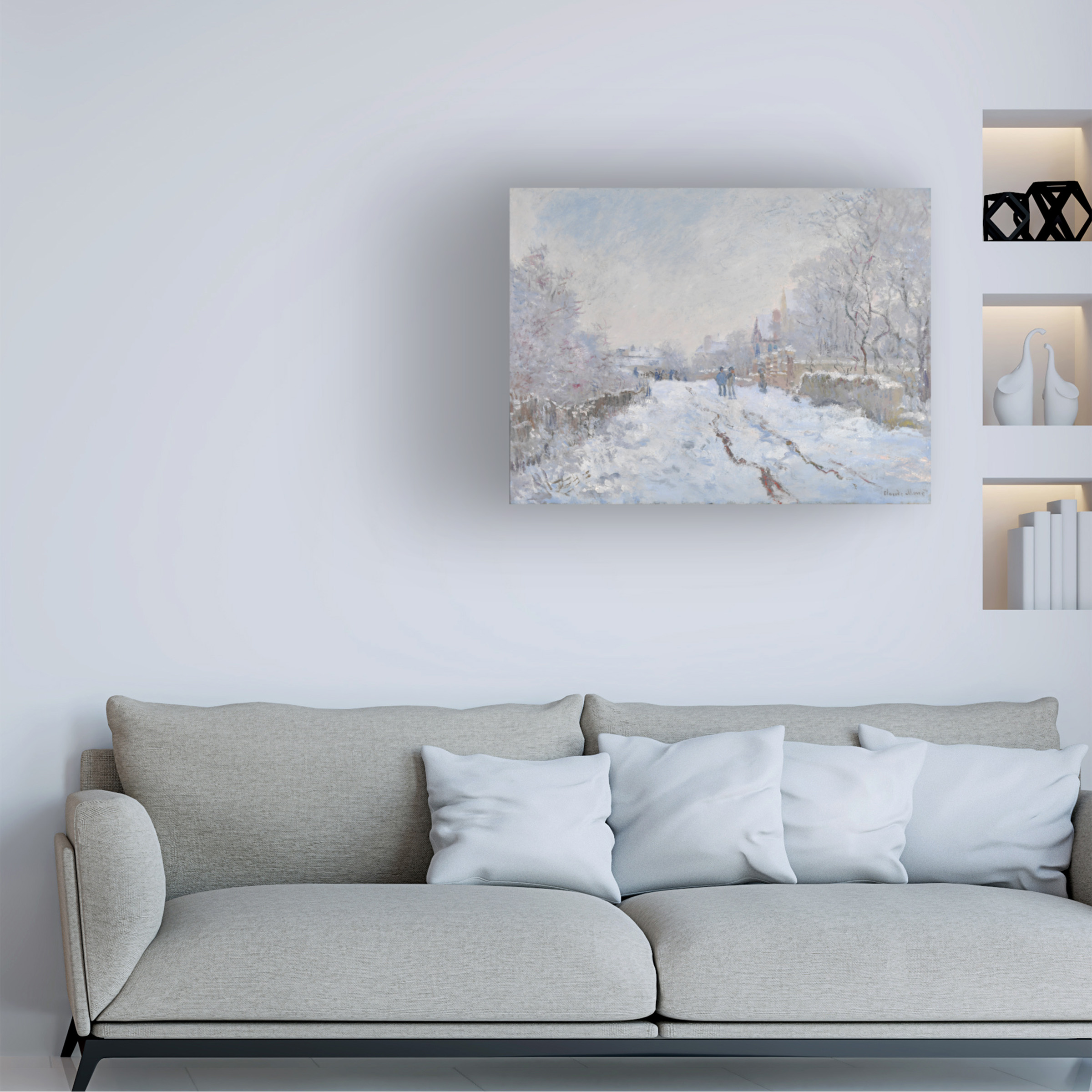 Monet 'Snow At Argenteuil' Canvas Art