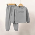 thumbnail image 2 of Gubotare Kids Outfit Fall Kid Toddler Girl Clothes Sleeve Top+Bottom Jeans Pants 2PC Fall Winter Outfit Set 3T 4T (Grey,3-4 Years), 2 of 6
