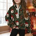 thumbnail image 2 of Atogsazn Girls Christmas Half Zip Sweatshirt Kids Graphic Long Sleeve Pullover Sweatshirts Fall Winter Tops Clothes Wine 5-6 Years Fashion, 2 of 5