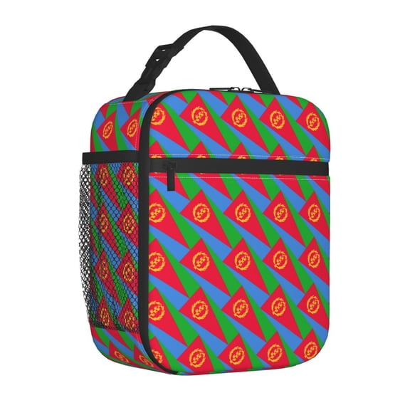Insulated Lunch Bag Eritrea Flag Reusable Lunch Box for Men Women