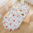 thumbnail image 3 of Valentines Day Tablecloth Oval 60x84 Inch, Valentine Heart Tablecloth Buffalo Plaid Gnome Truck Table Cloth Cover for Dinner Party Wedding Decor, 3 of 6