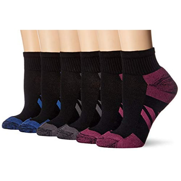 Amazon Essentials Women's 6-Pack Performance Cotton Cushioned Athletic  Ankle Socks, Black, Shoe Size: 8-12 - Walmart.com