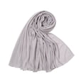 thumbnail image 2 of Elegant Jersey Knit Scarf for Women Solid Color Long Wrap Shawl Versatile Stretchy Headscarf Light Gray, 2 of 3