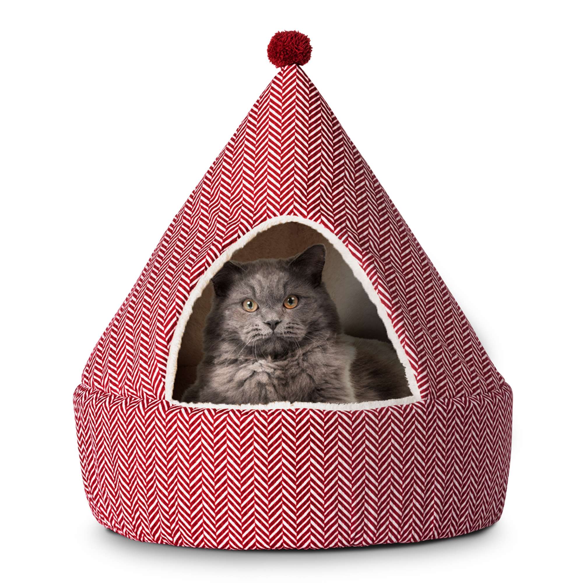 Vibrant Life Hideaway Herringbone Small Cat-Dog Bed