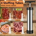 thumbnail image 4 of ZEPARO Sausage Maker Meat Stuffer Kit: Stainless Steel Manual Sausage Stuffer Machine with 4 Stuffing Tubes,Meat Stuffer Gun Sausage Making Kit,Hand-Made Sausage Press Filling Tools Salami Maker, 4 of 7