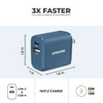 thumbnail image 4 of Liquipel Powertek 20W A/C Combo Wall Charger Woven - Blue, 4 of 7