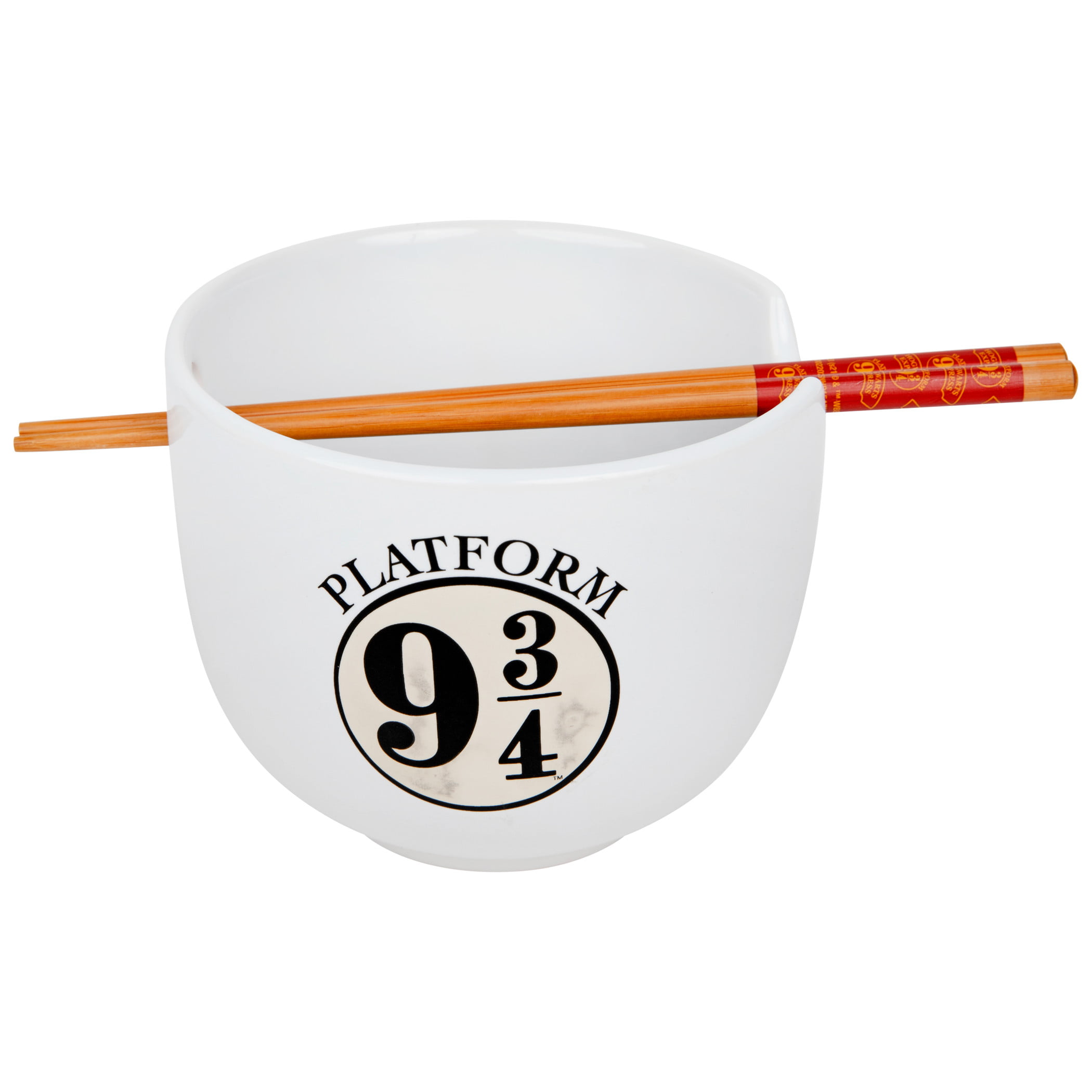 Harry Potter Hogwarts Railways House Crest Ceramic Ramen Noodle Rice Bowl  with Chopsticks, Microwave Safe, 20 Ounces 