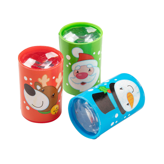 Fun Express Mini Holly Jolly Prisms Christmas Shatterproof 48 Pieces