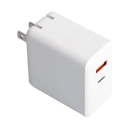 Konnek Stein USB C Charger, 65W Type C Fasting Charger Adapter,Foldable Plug Dual Port Compatible with iPhone,Pixel,Galaxy S20 S10 S9,iPad Mini/Pro Fast