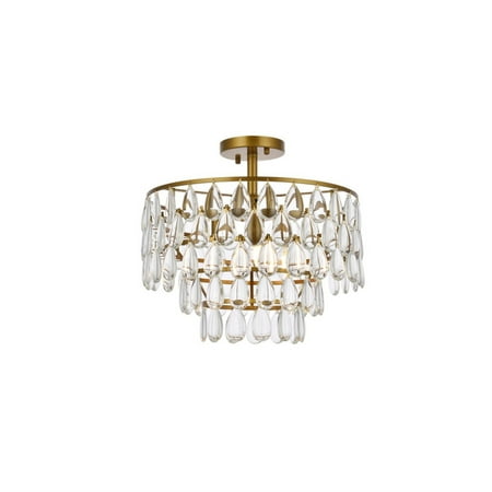 

Elegant Lighting Mila 16 inch flush mount in brass