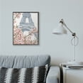 thumbnail image 2 of Stupell Industries Paris Flowers Eiffel Tower Pink Blue Watercolor Painting Framed Wall Art by Annie Warren, 2 of 8