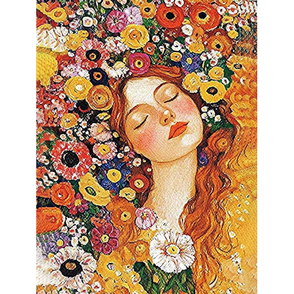Floral Woman Canvas Painting, Suitable for Living Room, Bedroom, Office, Dining Room, and Hallway Decoration.