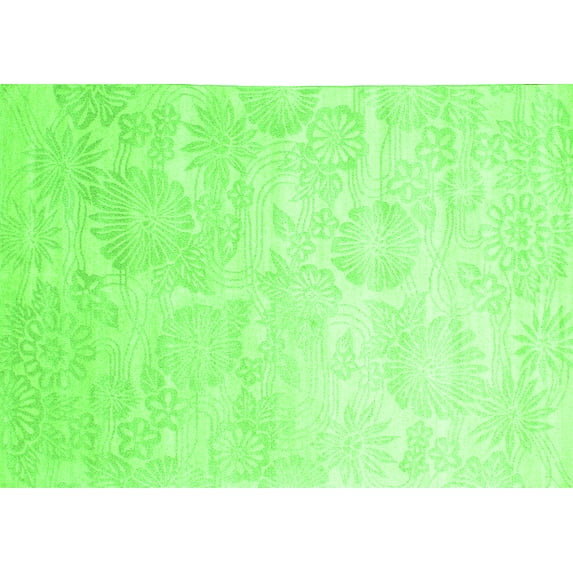 Ahgly Company Indoor Rectangle Abstract Green Contemporary Area Rugs, 4' x 6'