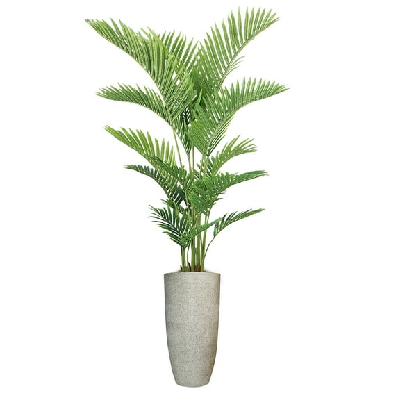 Vintage Home Artificial Faux Real Touch 6.42 Feet Tall Palm Tree With Fiberstone Planter