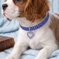 thumbnail image 6 of Rhinestone Pet Collar, Sparkling 3 Rows Crystal Diamond Dog Collars, Adjustable Rhinestones Wedding Collar, Jewelry for Small Medium Large Pets, Cats, Dogs (Blue, Medium), 6 of 6