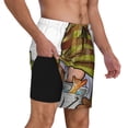thumbnail image 2 of Yiaed Fishing Gnome Fisherman Print Mens Swim Trunks Bathing Suit Compression Liner Beach Swim Shorts Swimwear Quick Dry Zipper Pocket No-Chafing Board Short-Small, 2 of 6