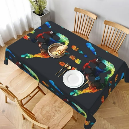 

Tablecloth Dog Art Rainbow Bridge Respects Pet Paws Table Cloth For Rectangle Tables Waterproof Resistant Picnic Table Covers For Kitchen Dining/Party(60x90in)