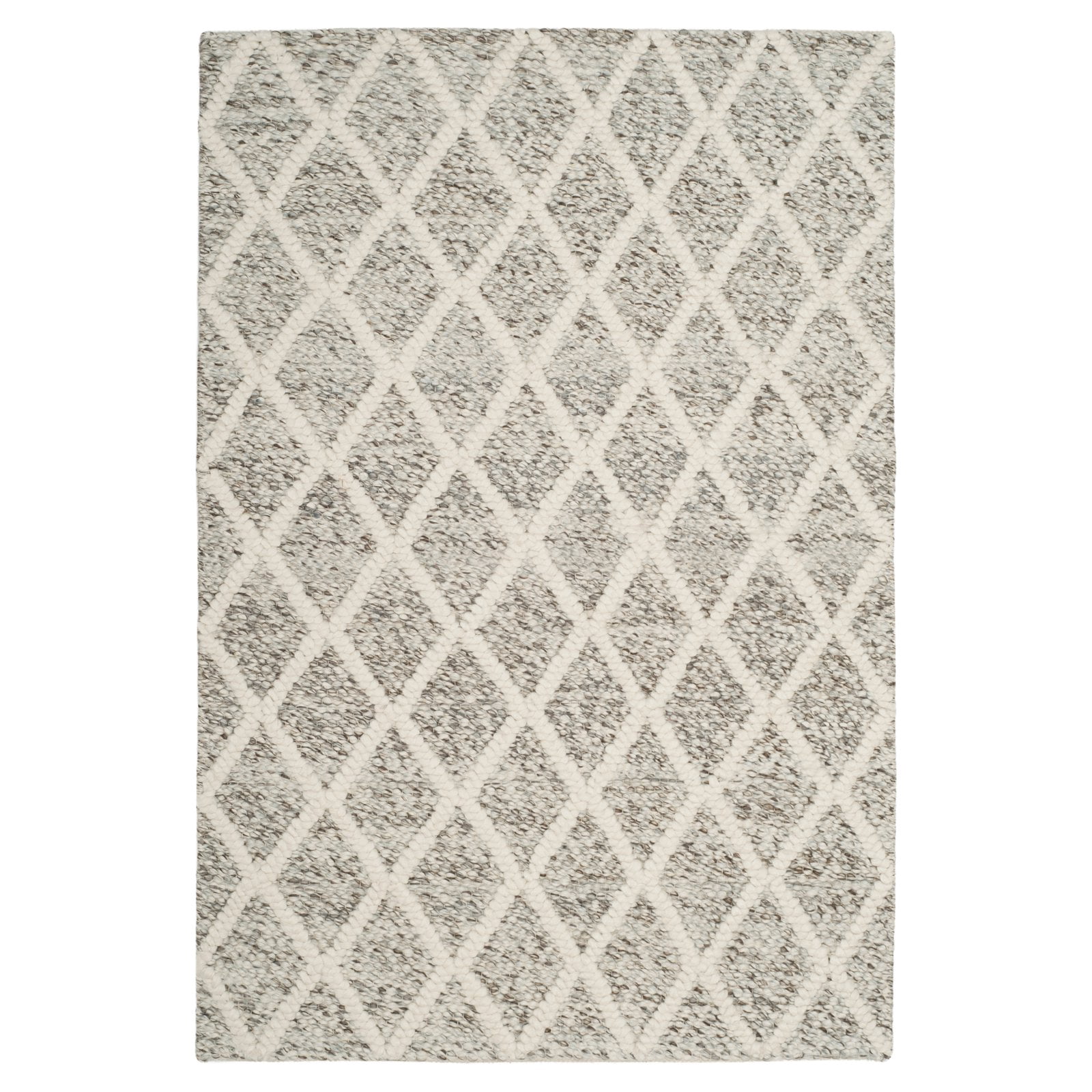 SAFAVIEH Natura Olgica Geometric Diamonds Area Rug, Ivory/Black, 4' x 6'