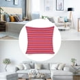 thumbnail image 5 of Decorative Throw Pillow Covers Geometric Stripes Lines Pillowcase Pink Red Stripes Couch Throw Pillows for Farmhouse Decor Room Bedroom Sofa Chair Car 16"x16" Linen Cushion Case, 5 of 7