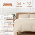 thumbnail image 6 of 3 Piece Vintage Cream Duvet Cover Set Full Size, Microfiber Comforter/Quilt Cover with Corner Ties and 2 Pillowcases, Farmhouse Retro Beige Solid Color All Season Soft Bedding with Zipper Closure, 6 of 8